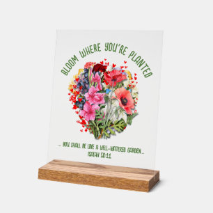Panneau En Acrylique Christian BLOOM OÙ VOUS ÊTES PLANTÉ Floral