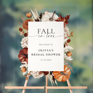 Panneau En Acrylique Chute en amour Cadre Citrouille neutre Bienvenue