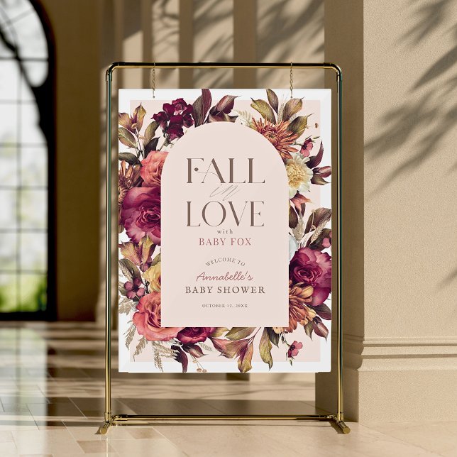 Panneau En Acrylique Chute en amour Wreath Arch Baby shower rose Bienve (Créateur téléchargé)