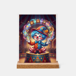 Panneau En Acrylique Cirque Clown Coloré Fleece de Performance de Carna