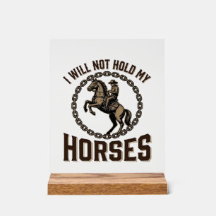Panneau En Acrylique Citation de cheval drôle Design vintage de conduit