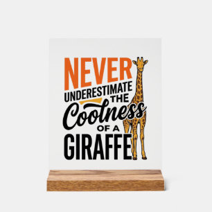 Panneau En Acrylique Citation de girafe drôle design vintage vecteur T-