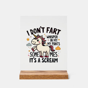 Panneau En Acrylique Citation de pet de licorne drôle Vintage Licorne A