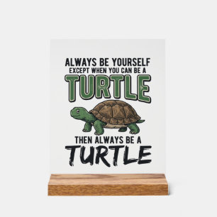Panneau En Acrylique Citation de Tortue Drôle Design Vectoriel Vintage_