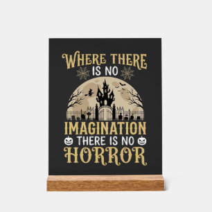 Panneau En Acrylique Citation d'Horreur d'Halloween Château Hanté Imagi