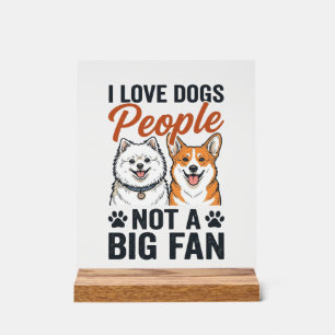 Panneau En Acrylique Citation drôle d'amateur de chien Gravure vintage