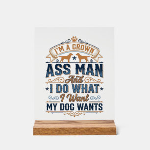 Panneau En Acrylique Citation drôle de propriétaire de chien Design vec
