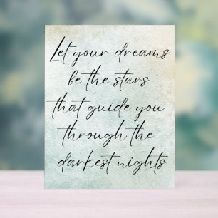 Panneau En Acrylique Citation Inspirante de Aquarelle Motivationnelle