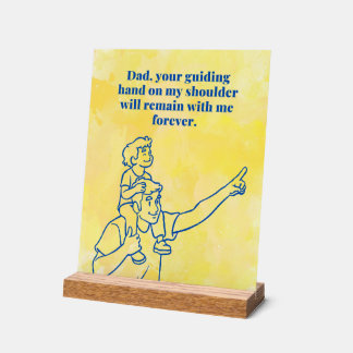 Panneau En Acrylique Citation inspirante pour la fête des pères - Main