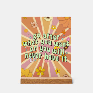 Panneau En Acrylique Citez une citation inspirante pour aller après ce