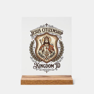 Panneau En Acrylique Citoyenneté de Jésus Royaume ID Citoyenneté de Jés