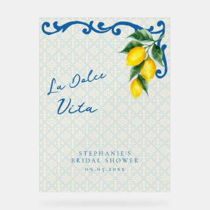 Panneau En Acrylique Citron Bleu La Dolce Vita Italienne Inspiré Bridal