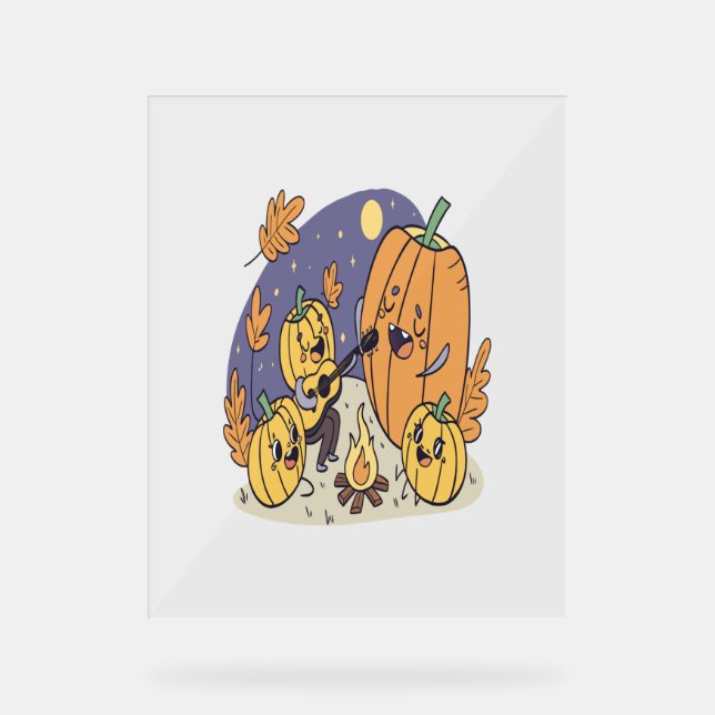 Panneau En Acrylique Citrouille Campfire Serenade (Recto)