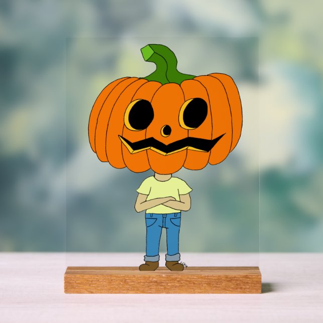 Panneau En Acrylique citrouille chef chibi garçon (Neutre)