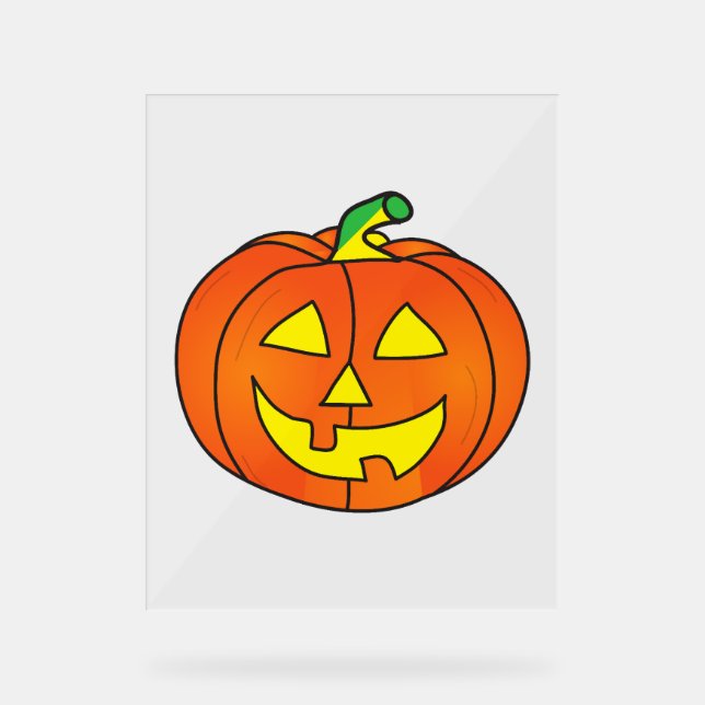 Panneau En Acrylique Citrouille d'Halloween (Recto)