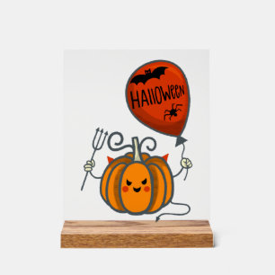 Panneau En Acrylique Citrouille Halloween