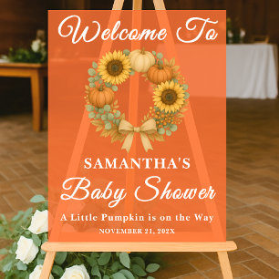 Panneau En Acrylique Citrouille rustique Sunflower Baby shower d'automn
