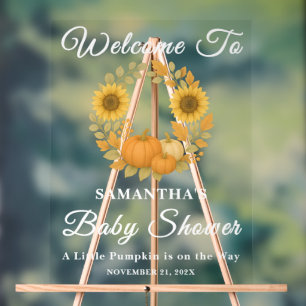 Panneau En Acrylique Citrouille vintage Sunflower Wreath Baby shower d'
