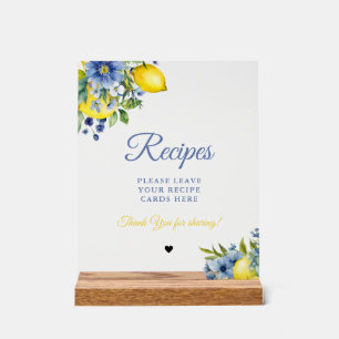 Panneau En Acrylique Citrus bleu Laissez vos recettes Douche nuptiale