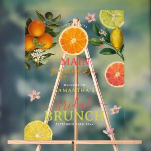 Panneau En Acrylique Citrus Pink Main Squeeze Déjeuner de Mariage