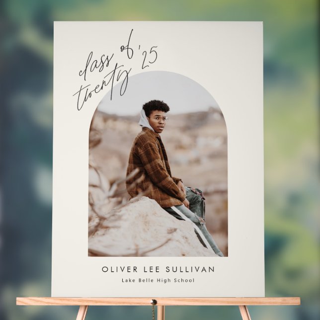 Panneau En Acrylique Classe Boho de 2025 Arch Photo Graduation (Neutre)