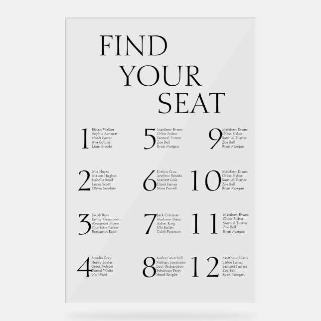 Panneau En Acrylique Classique Élégant Simple Moderne (Recto)