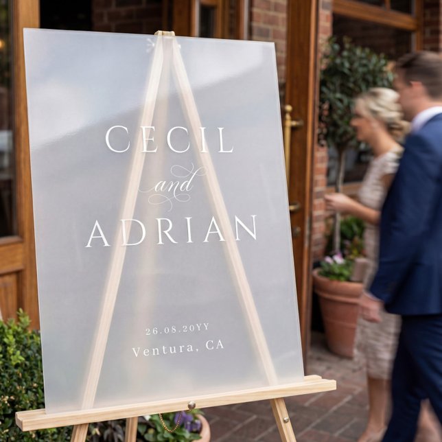 Panneau En Acrylique Classy Calligraphy Semi Transparent Wedding (Créateur téléchargé)