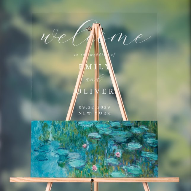 Panneau En Acrylique Claude Monet Water Lilies Mariage de bienvenue (Neutre)