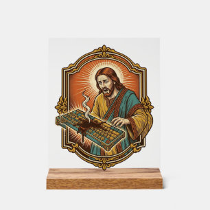 Panneau En Acrylique Clavier Mécanique Jésus Café Renversé Technologie