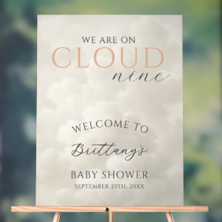 Panneau En Acrylique Cloud Nine Clouds Baby Shower Welcome