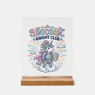 Panneau En Acrylique Club Chevalier Licorne Imprimé Prêt Vêtement Graph