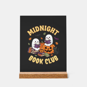 Panneau En Acrylique Club de lecture de fantômes de livre d'Halloween C