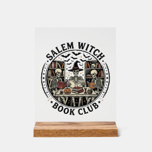 Panneau En Acrylique Club de lecture de Salem Witch Livre Vintage Squel