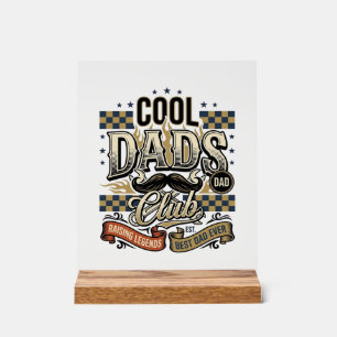 Panneau En Acrylique Club des papas cool T-shirt vintage Papa conceptio