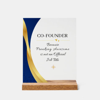 Panneau En Acrylique Co-Founder Office Quote Acrylic Sign