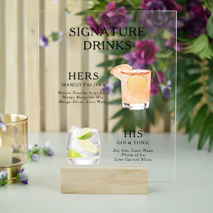 Panneau En Acrylique Cocktail signature moderne