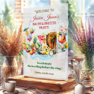 Panneau En Acrylique Cocktails de plage Fruits Tropicaux Enterrement de