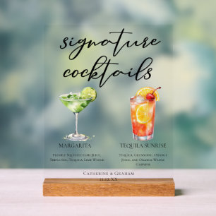 Panneau En Acrylique Cocktails Signature Margarita Tequila Sunrise