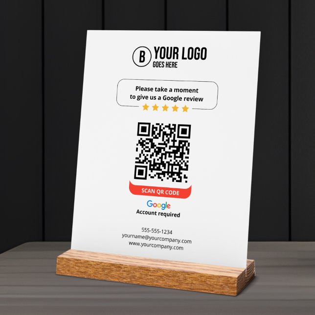 Panneau En Acrylique Code QR de Google Avis Évaluez Mon Entreprise 5 Ét (Créateur téléchargé)