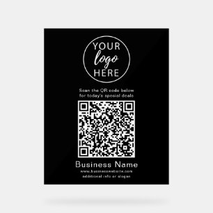 Panneau En Acrylique Code QR de logo d'entreprise personnalisé simple