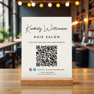 Panneau En Acrylique Code QR de signature stylée du nom de l'entreprise
