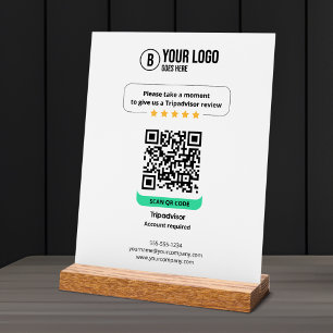 Panneau En Acrylique Code QR des avis Tripadvisor Évaluez l'entreprise