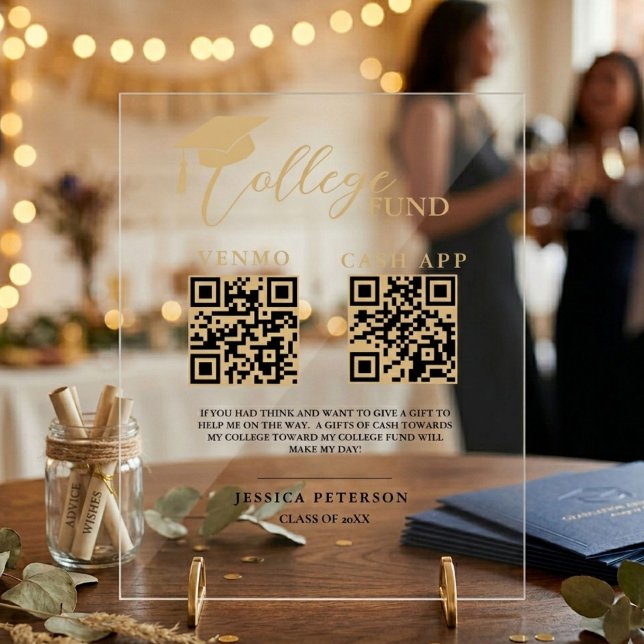 Panneau En Acrylique Code QR du fonds de bourse d'études supérieures mo (Créateur téléchargé)