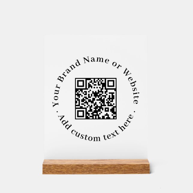 Panneau En Acrylique Code QR minimal | Nettoyer la promotion personnali (Recto)