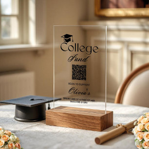 Panneau En Acrylique Code QR minimaliste du fonds du collège - texte no