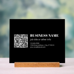Panneau En Acrylique Code QR personnalisé & Texte rétro-moderne modifia