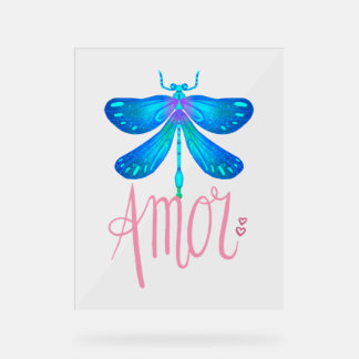 Panneau En Acrylique coeur de libellule