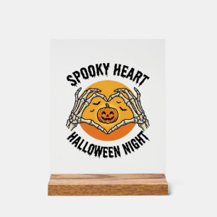 Panneau En Acrylique Cœur de squelette Halloween Vintage Design des mai