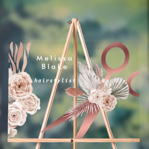 Panneau En Acrylique coiffeur fleurs bohème