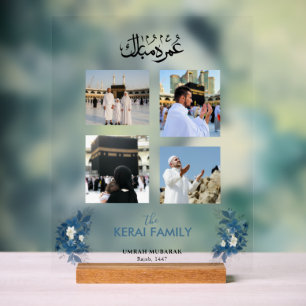 Panneau En Acrylique Collage de photos personnalisé pour Umrah Mubarak